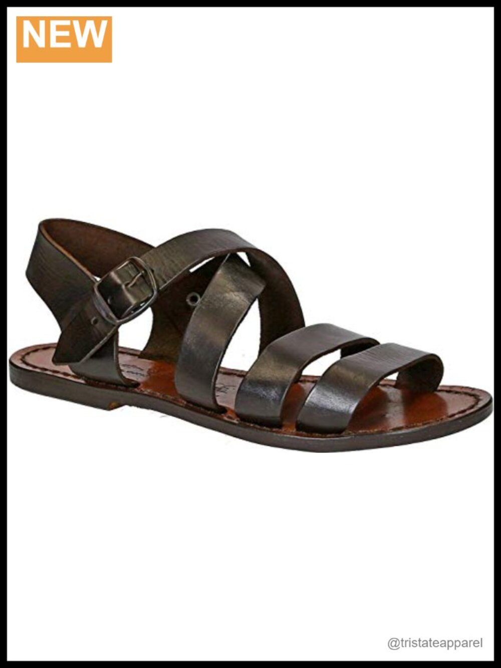 Handmade Italian Leather Sandals Slingback Flat